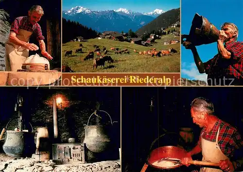 AK / Ansichtskarte Riederalp Schaukaesen im Alpmuseum Panorama Aletschgebiet Riederalp