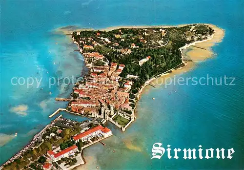 AK / Ansichtskarte Sirmione_Lago_di_Garda Penisola di Sirmione veduta aerea Sirmione_Lago_di_Garda