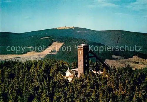 AK / Ansichtskarte Braunlage Wurmbergschanze mit Bockenblick Fliegeraufnahme Braunlage