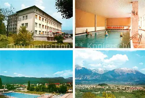 AK / Ansichtskarte Radovljica_Gorenjska_Slovenia Hotel Grajski Dvor Hallen und Freibad Panorama 
