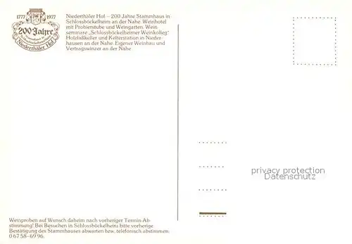 AK / Ansichtskarte Niederhausen_Nahe Niederthaeler Hof Gastraeume Terrasse Niederhausen Nahe