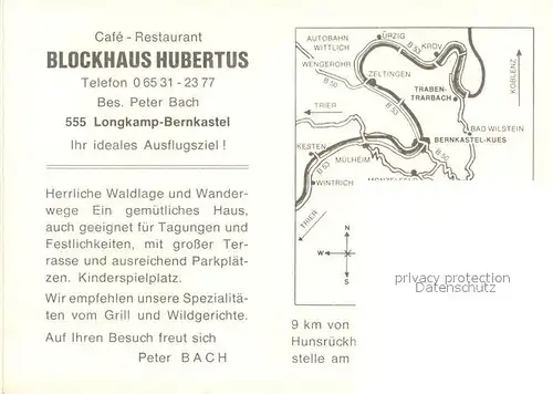 AK / Ansichtskarte Longkamp Cafe Restaurant Blockhaus Hubertus Bar Gaststube Longkamp