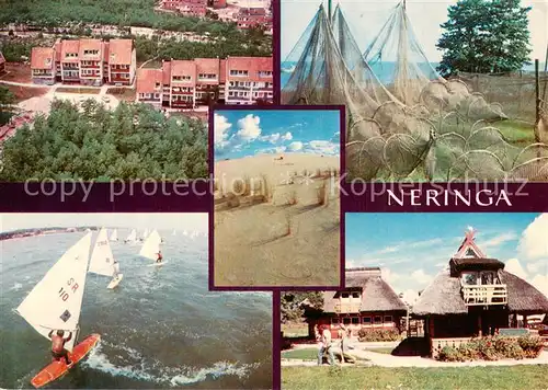 AK / Ansichtskarte Neringa_Lithuania Siedlung Fischernetze Surfer  