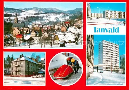 AK / Ansichtskarte Jizerske_Hory Tanvald Panorama Bobbahn Hotel Jizerske hory
