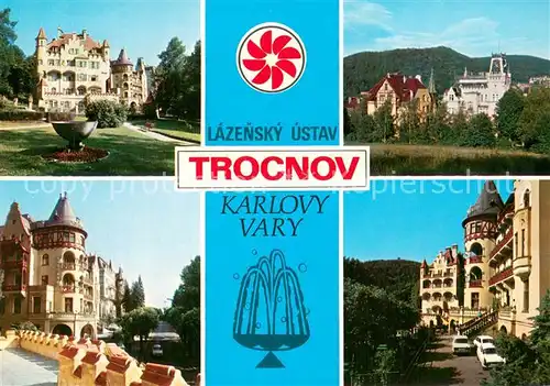 AK / Ansichtskarte Karlovy_Vary_Karlsbad Lazensky ustav Trocnov Ubytovaci domy Brno Vysehrad Smetana 
