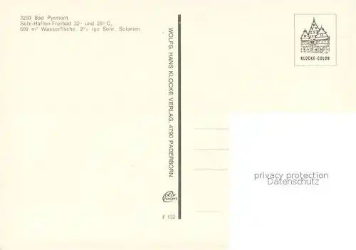 AK / Ansichtskarte Bad_Pyrmont Hufeland Bad Sole Hallen Freibad  Bad_Pyrmont