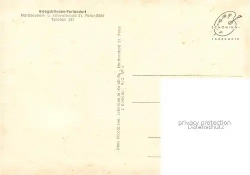 AK / Ansichtskarte Boehl_St_Peter Ording Kriegsblinden Feriendorf Boehl_St_Peter Ording