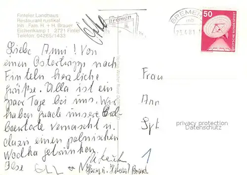 AK / Ansichtskarte Fintel Restaurant Finteler Landhaus Terrasse Fintel