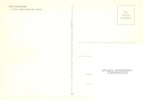 AK / Ansichtskarte Ruhpolding Wellen Hallenbad der Alpen Ruhpolding