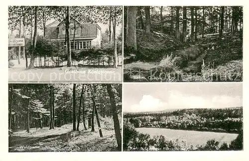 AK / Ansichtskarte Wingst Kur und Gasthaus Koenigstanne Sieben Quellen Waldpartie Panorama Wingst