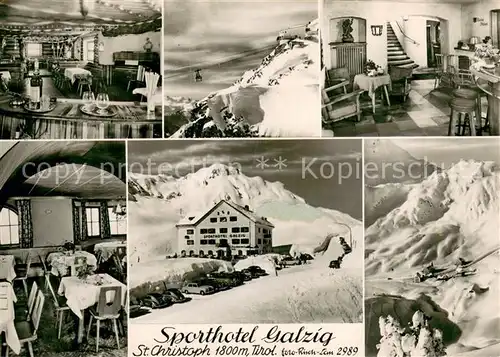 AK / Ansichtskarte St_Christoph_Arlberg Sporthotel Galzig Theke Panorama Gastraeume St_Christoph_Arlberg