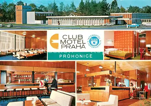 AK / Ansichtskarte Pruhonice Club Motel Praha Festsaal Zimmer Bar Rezeption Pruhonice