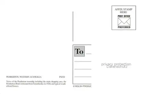 AK / Ansichtskarte Pemberton_Western_Australia Pemberton Hotel Strassenpartie Panorama 