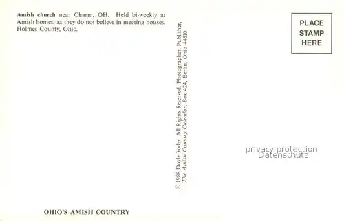 AK / Ansichtskarte Holmes_County Amish Church Held bi weekly at Amish homes as they do not believe in meeting houses Holmes County