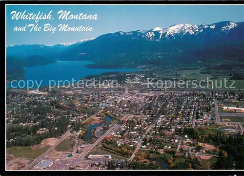 AK / Ansichtskarte Whitefish and The Big Mountain Fliegeraufnahme Whitefish