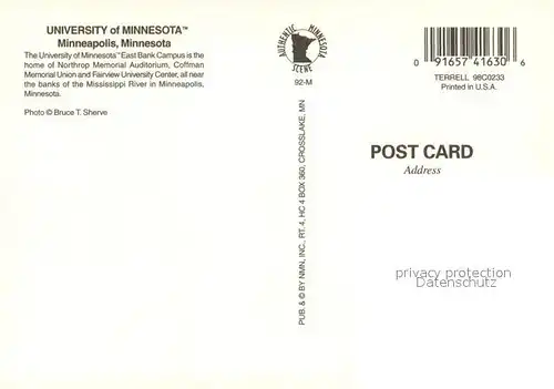 AK / Ansichtskarte Minneapolis_Minnesota The University of Minnesota Aerial view 