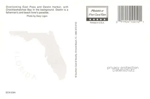AK / Ansichtskarte Destin_Florida Overlooking East Pass and Destin Harbor with Chocktawhatchee Bay in the background Aerial view 