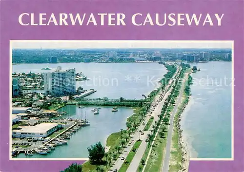 AK / Ansichtskarte Clearwater_Beach Palm Lined Clearwater Causeway Gateway Aerial view 