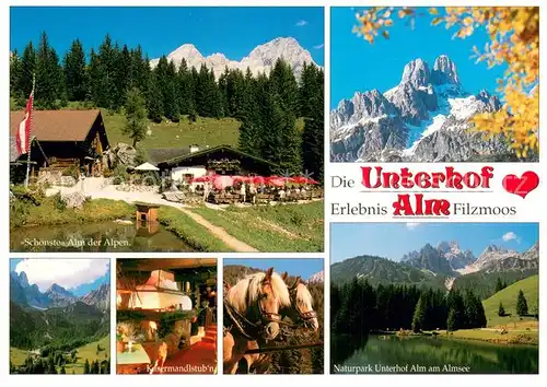 AK / Ansichtskarte Filzmoos Unterhof Alm Panorama Kaisermandlstubn Naturpark Unterhof am Almsee Filzmoos