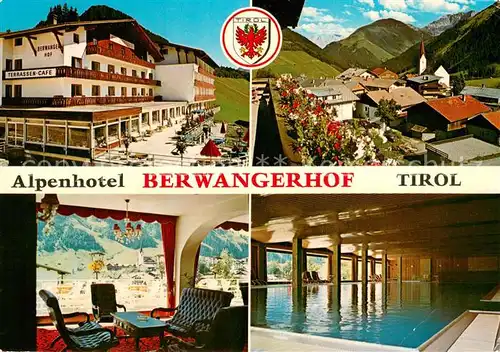 AK / Ansichtskarte Berwang_Tirol Alpenhotel Berwangerhof Panorama Gaststube Hallenbad Berwang Tirol