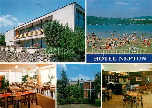 AK / Ansichtskarte Brno_Bruenn Hotel Neptun Speisesaal Theke Strandpartie Brno_Bruenn
