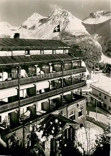AK / Ansichtskarte Arosa_GR Hotel Raetia im Schnee Arosa_GR