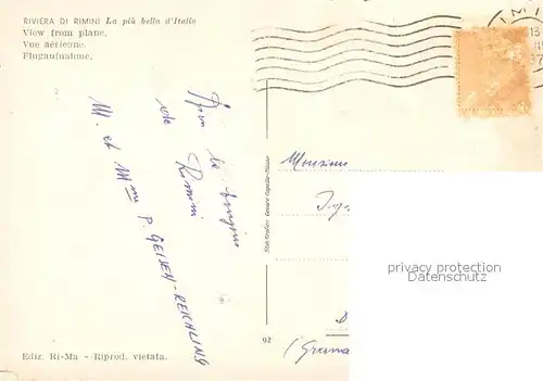 AK / Ansichtskarte Rimini_IT Fliegeraufnahme Strand Panorama 