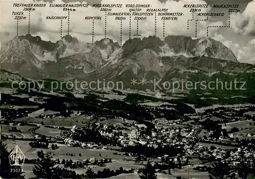 AK / Ansichtskarte Kitzbuehel_Tirol Gesamtansicht m. Kaisergebirge Kitzbuehel Tirol