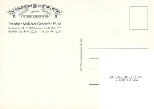 AK / Ansichtskarte Dresden Dresdner Molkerei Gebrueder Pfund An der Theke Dresden