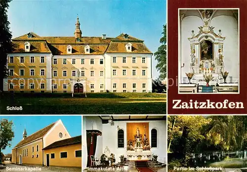 AK / Ansichtskarte Zaitzkofen_Adlkofen Priesterseminar Herz Jesu Schlosspark Schloss Altar Zaitzkofen Adlkofen
