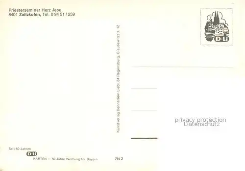 AK / Ansichtskarte Zaitzkofen_Adlkofen Priesterseminar Herz Jesu Schlosspark Schloss Altar Zaitzkofen Adlkofen