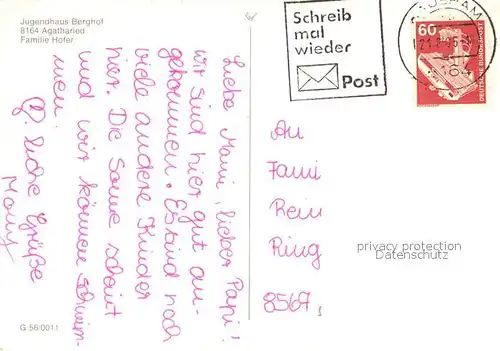 AK / Ansichtskarte Agatharied_Oberbayern Jugendhaus Berghof Agatharied Oberbayern