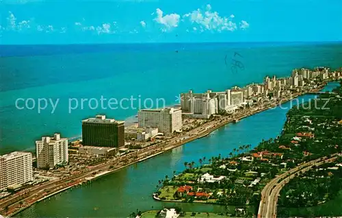 AK / Ansichtskarte Miami_Beach Aerial view of hotels along Indian Creek 