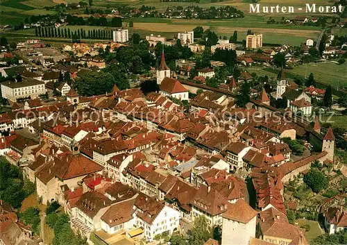 AK / Ansichtskarte Murten_Morat Zentrum Altstadt mit Kirche Murten Morat