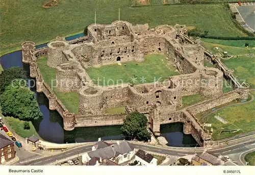 AK / Ansichtskarte Beaumaris_UK Castle aerial view 