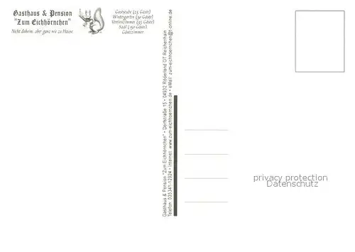 AK / Ansichtskarte Reichenhain Gasthaus Pension Zum Eichhoernchen Gastraeume Stoerche Reichenhain