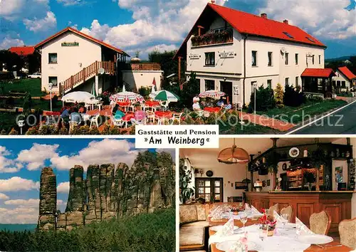 AK / Ansichtskarte Mittelndorf Gaststaette Pension Am Weinberg Gaststube Elbsandsteingebirge Mittelndorf