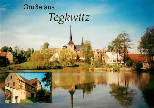 AK / Ansichtskarte Tegkwitz Ortsansicht Weiher Pfarramt Tegkwitz