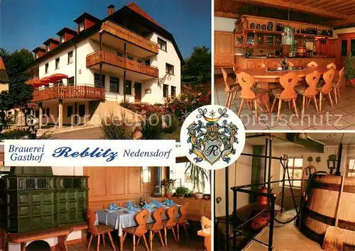 AK / Ansichtskarte Nedensdorf Brauerei Gasthof Reblitz Gastraeume Distillerie Nedensdorf