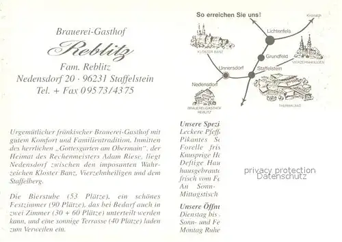 AK / Ansichtskarte Nedensdorf Brauerei Gasthof Reblitz Gastraeume Distillerie Nedensdorf