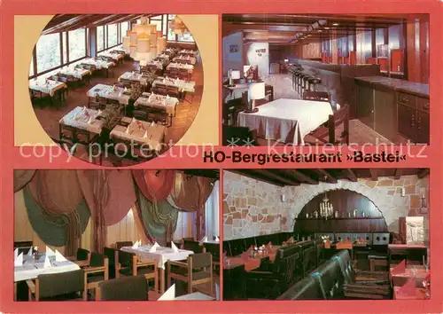 AK / Ansichtskarte Bastei_Saechsische Schweiz Elbebalkon Galerie mit Bar Freischuetzstube Basteiklause Bastei_Saechsische Schweiz