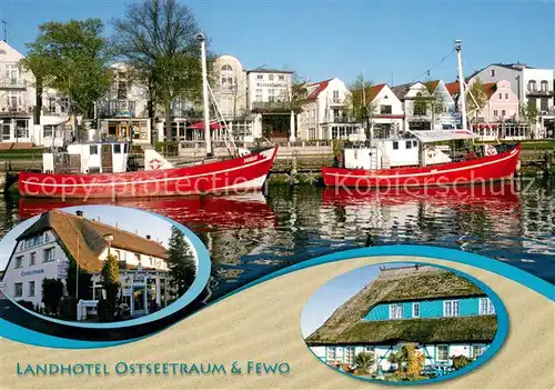 AK / Ansichtskarte Diedrichshagen_Greifswald Landhotel Ostseetraum Details Fischerboote Diedrichshagen Greifswald