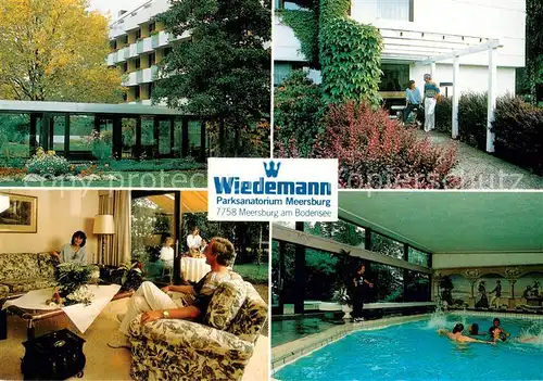 AK / Ansichtskarte Meersburg_Bodensee Wiedemann Parksanatorium Aufenthaltsraum Hallenbad Meersburg Bodensee
