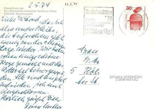 AK / Ansichtskarte Baek_Lauenburg Ev reform Gemeinde Hamburg Altona 