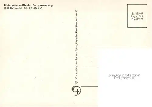 AK / Ansichtskarte Scheinfeld Kloster Schwarzenburg Fliegeraufnahme Scheinfeld