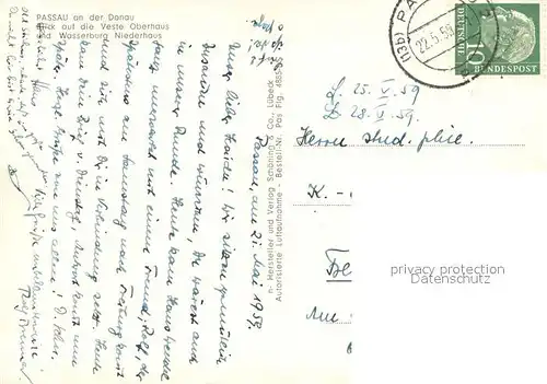 AK / Ansichtskarte Passau Veste Oberhaus und Wasserburg Niederhaus Fliegeraufnahme Passau