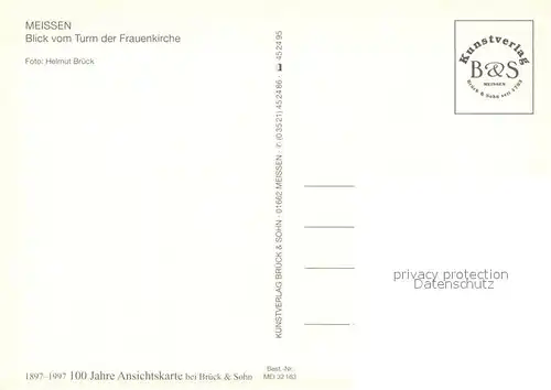 AK / Ansichtskarte Meissen_Elbe_Sachsen Blick vom Turm der Frauenkirche Meissen_Elbe_Sachsen