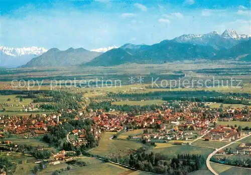 AK / Ansichtskarte Bad_Aibling Fliegeraufnahme mit Wendelstein und Wilder Kaiser Bad_Aibling