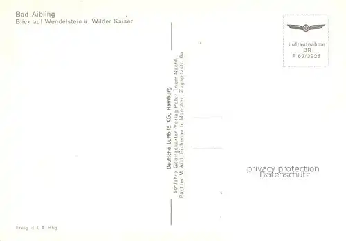 AK / Ansichtskarte Bad_Aibling Fliegeraufnahme mit Wendelstein und Wilder Kaiser Bad_Aibling
