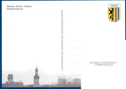 AK / Ansichtskarte Schoenefeld_Leipzig Rathaus Kirche Schloss Hamster Ecke Schoenefeld_Leipzig